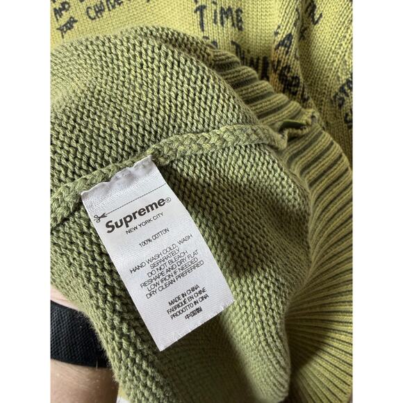 Supreme Gonz Poems Sweater 'Olive' SS23 - Picture 5 of 5